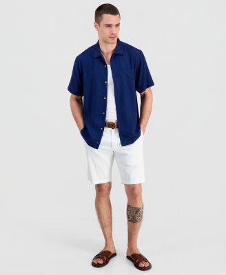 Men's Coastal La Mer Short-Sleeve Island Floral Jacquard Shirt