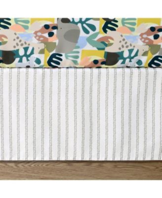 Crib Bedding Set for Baby Boys and Girls, Safari Puzzle, 3 Pieces