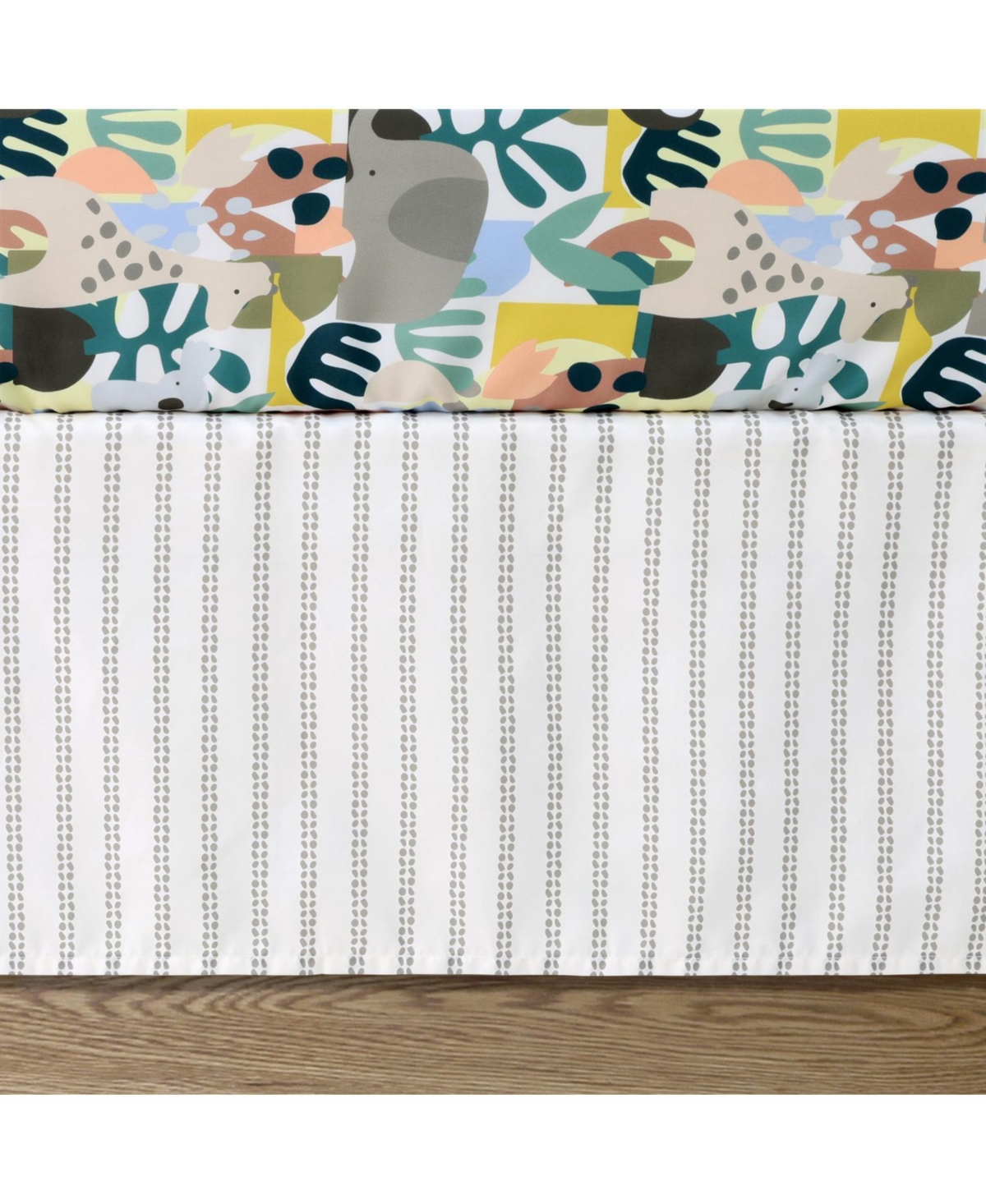 The Peanutshell Crib Bedding Set for Baby Boys and Girls, Safari Puzzle, 3 Pieces