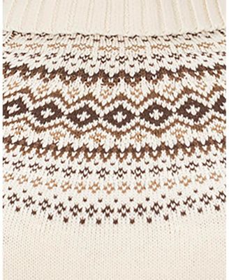 Women's Organic Long Sleeve Turtleneck Intarsia Sweater Dress