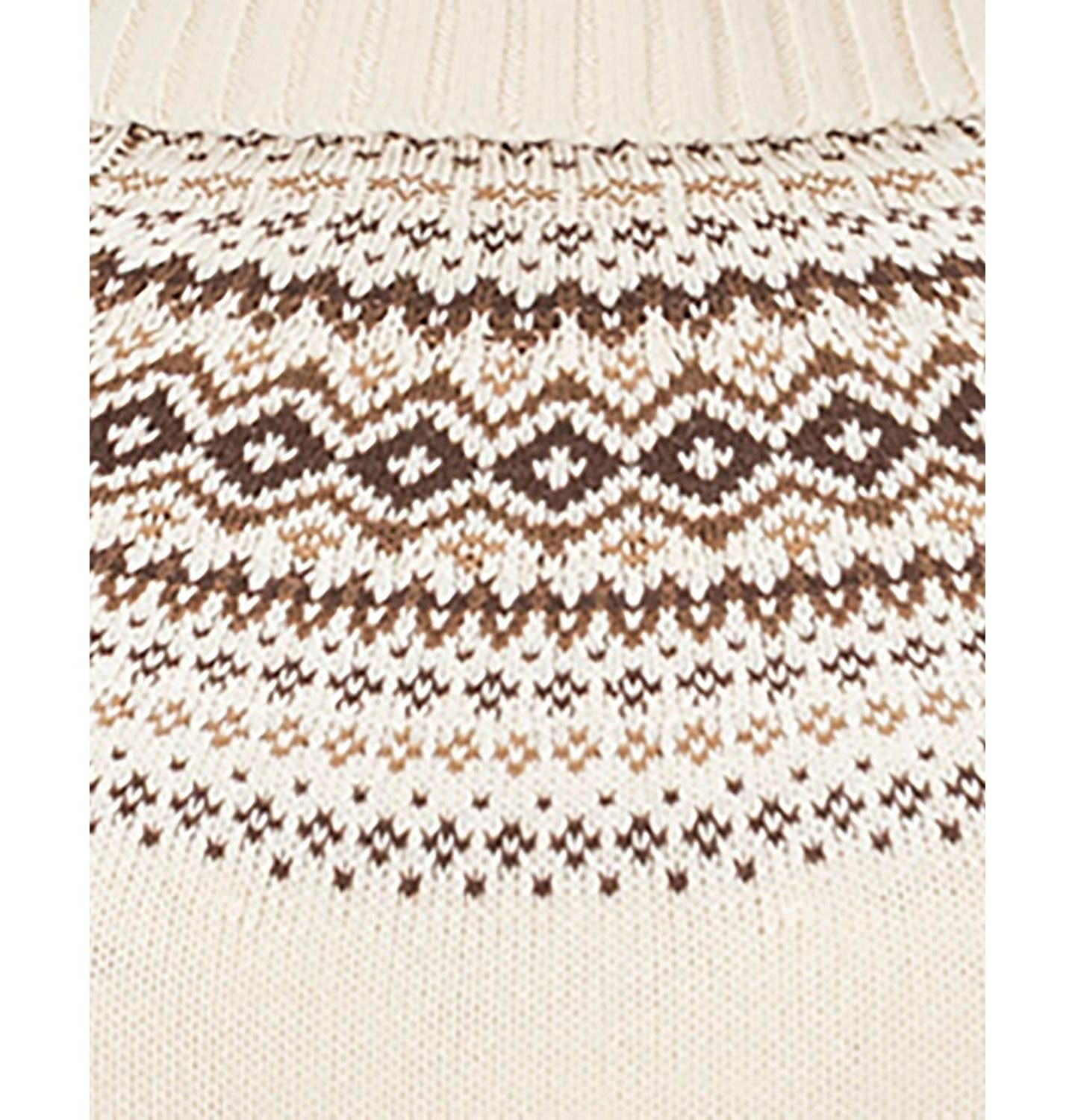 Женское платье Hope & Henry Organic Long Sleeve Turtleneck Intarsia Sweater Dress, цвет: Слоновая кость — фото 5