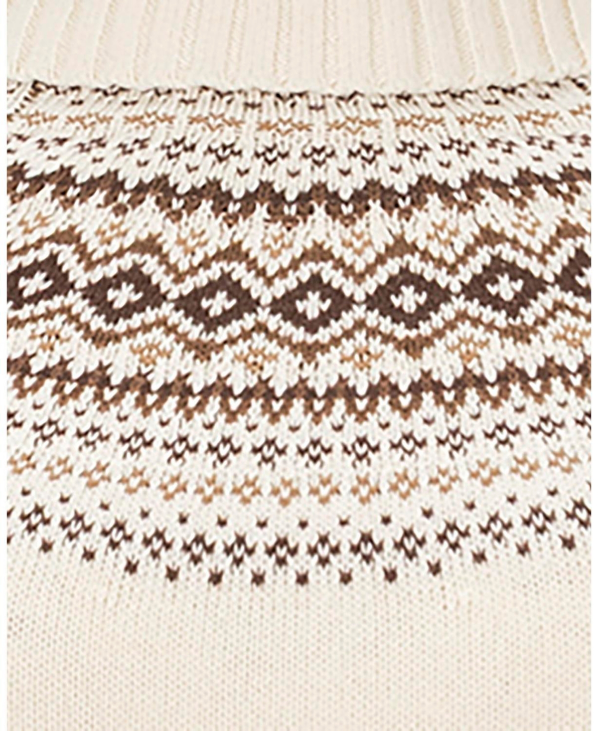 Hope & Henry Women's Organic Long Sleeve Turtleneck Intarsia Sweater Dress