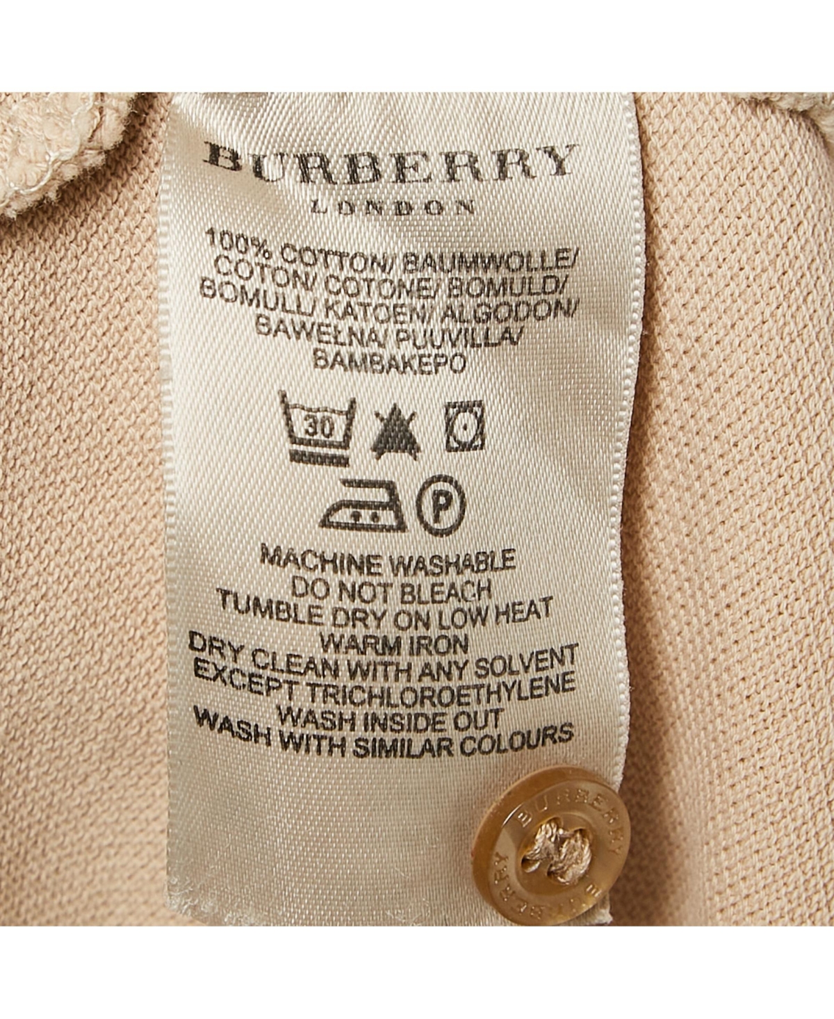 Pre-Owned Burberry Women's Beige Cotton Pique Polo T-Shirt