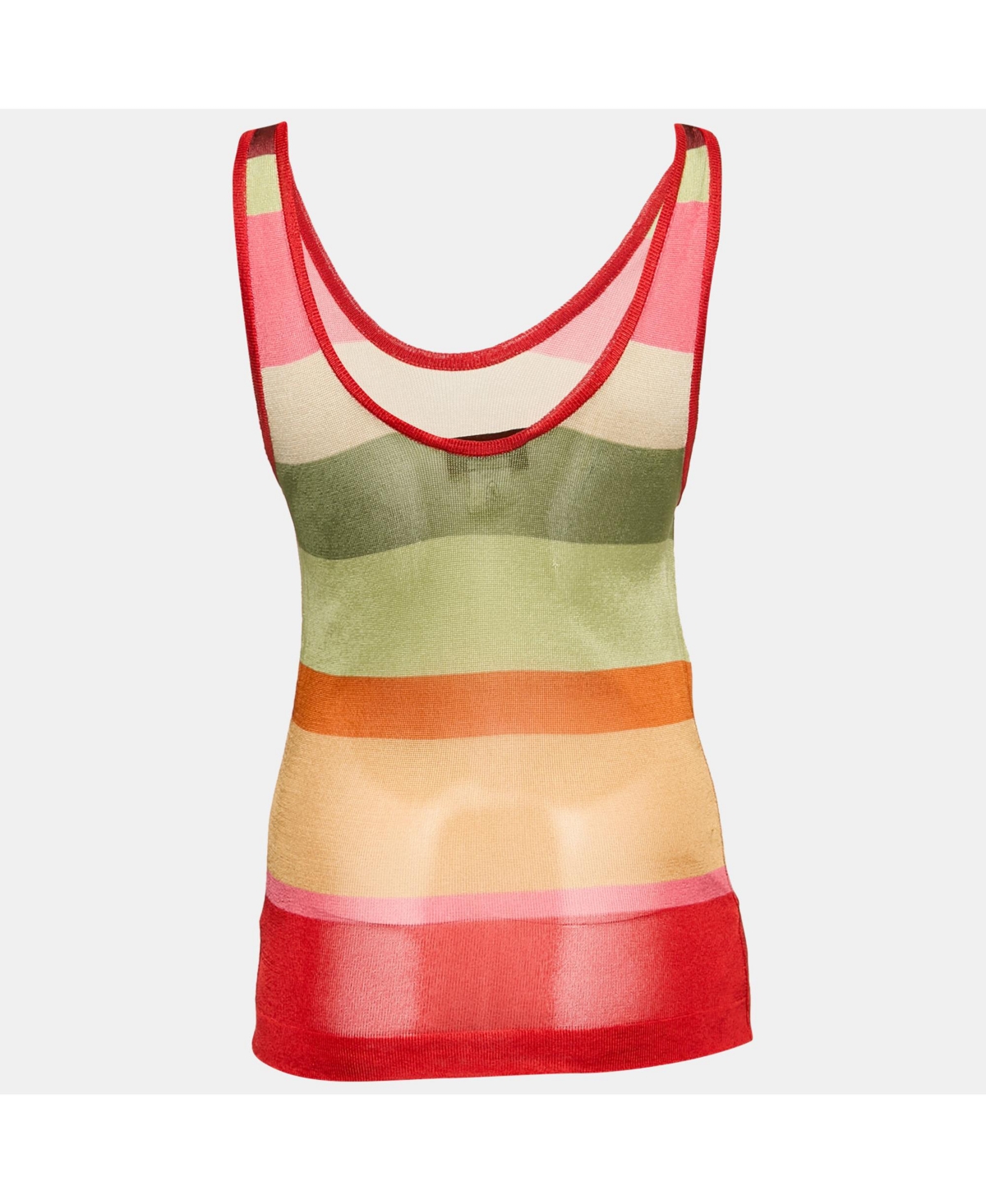 Pre-Owned Missoni Women's Multicolor Striped Knit Sheer Tank Top