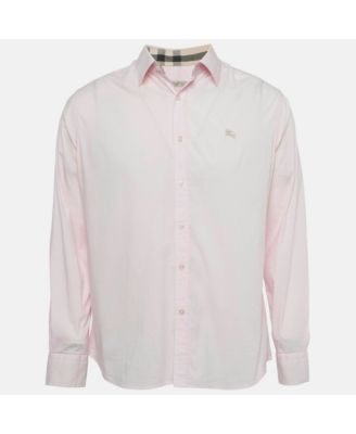 Men's Brit Pink Logo Embroidered Cotton Shirt