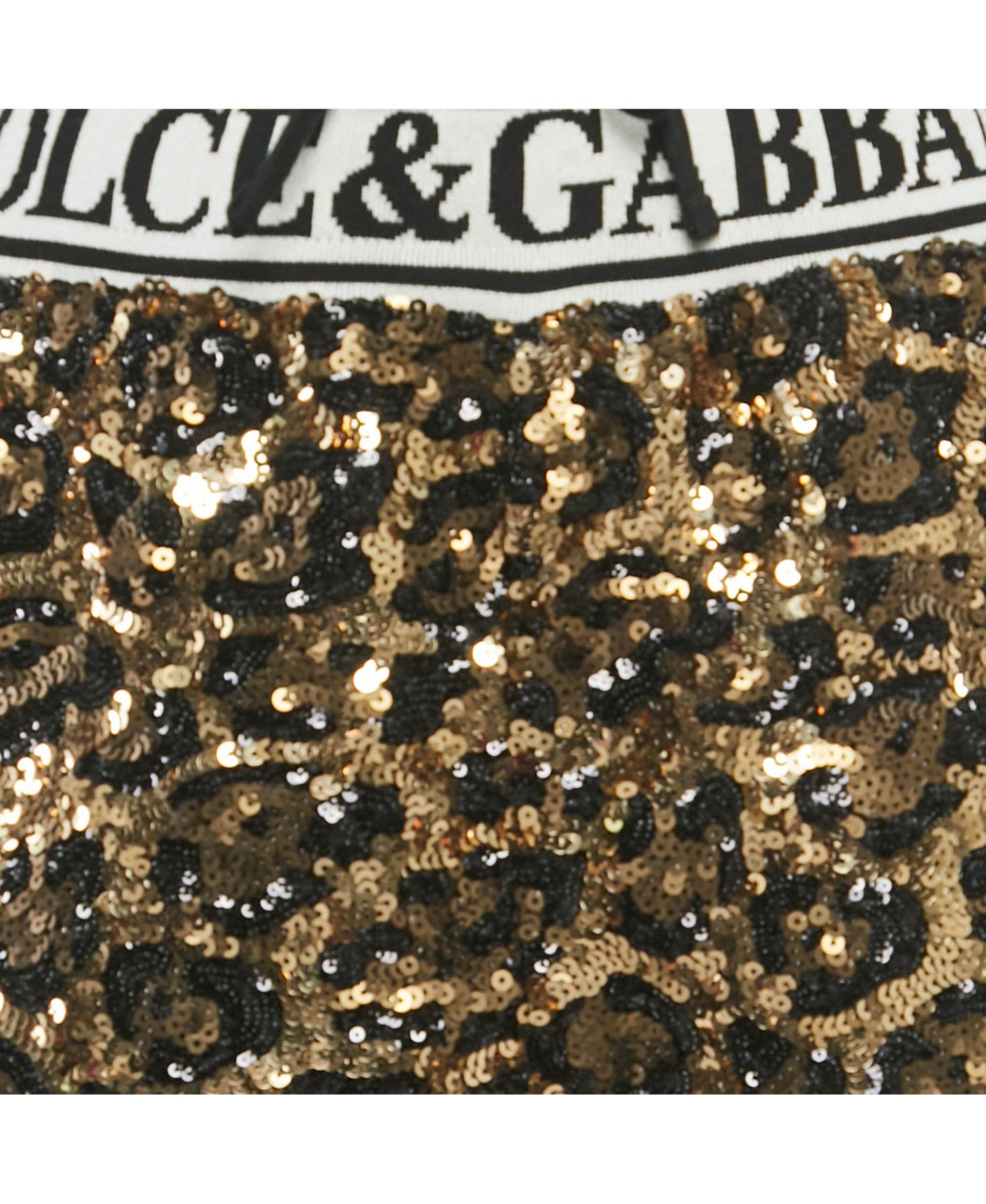 Pre-Owned Dolce & Gabbana Women's Metallic Leopard Pattern Sequin Trackpants