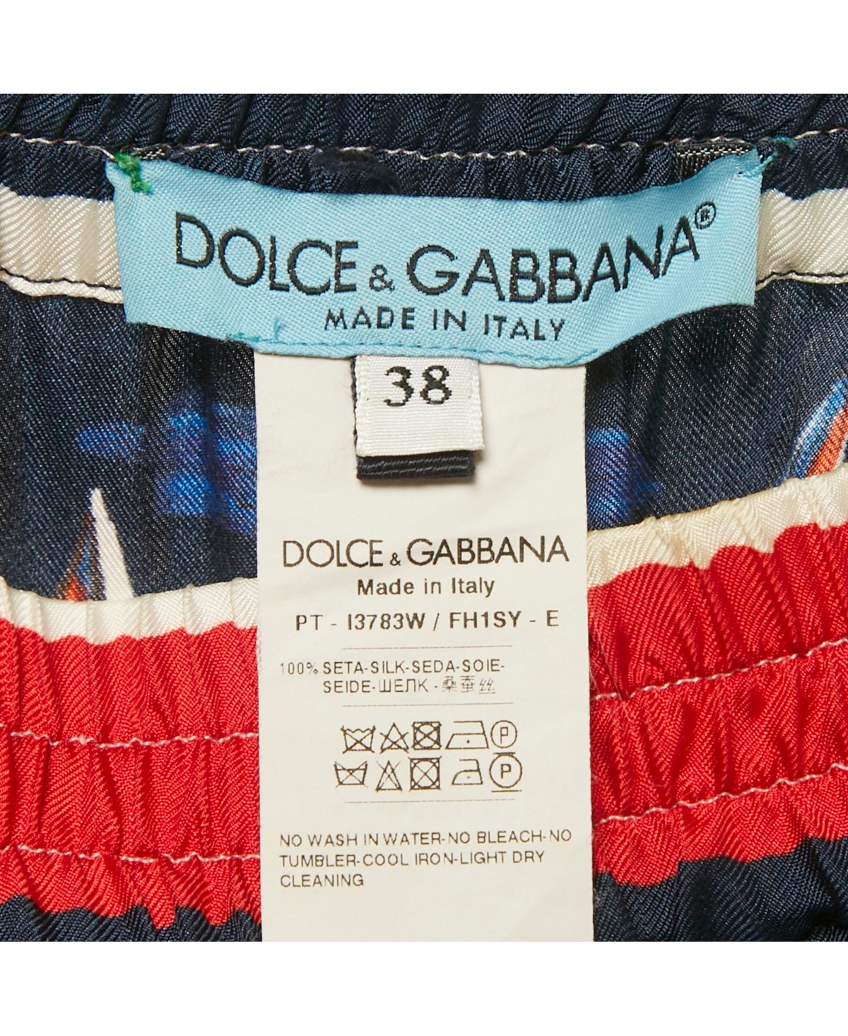 Pre-Owned Dolce & Gabbana Women's Multicolor Printed Silk Trousers