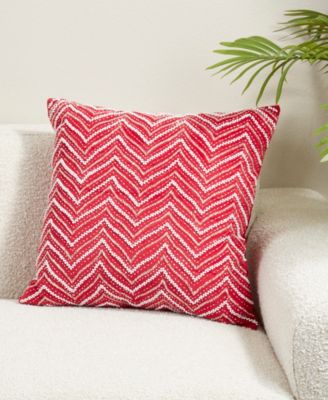 Velvet Beaded Chevron Poly Filled Decorative Pillow, 20" x 20"