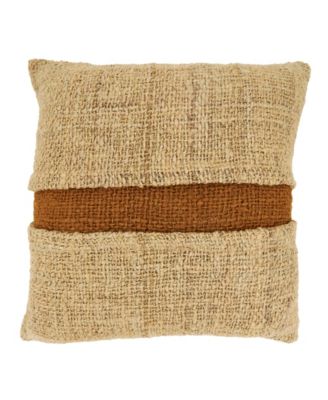 Banded Down Filled Decorative Pillow, 20" x 20"