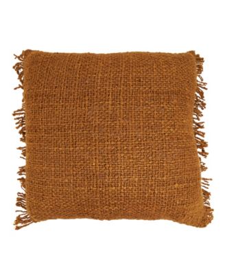 Fringe Poly Filled Decorative Pillow, 20" x 20"