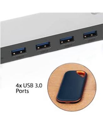 13-Port USB-C Triple Display 4K Docking Station HD Slim Multi-Port Adapter – Gray