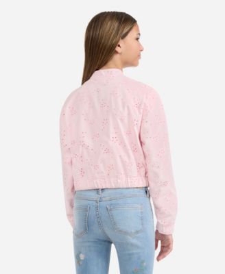 Girls' Floral Print Bomber Jacket