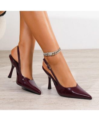 Women's  Carmel Patent Slingback Heels
