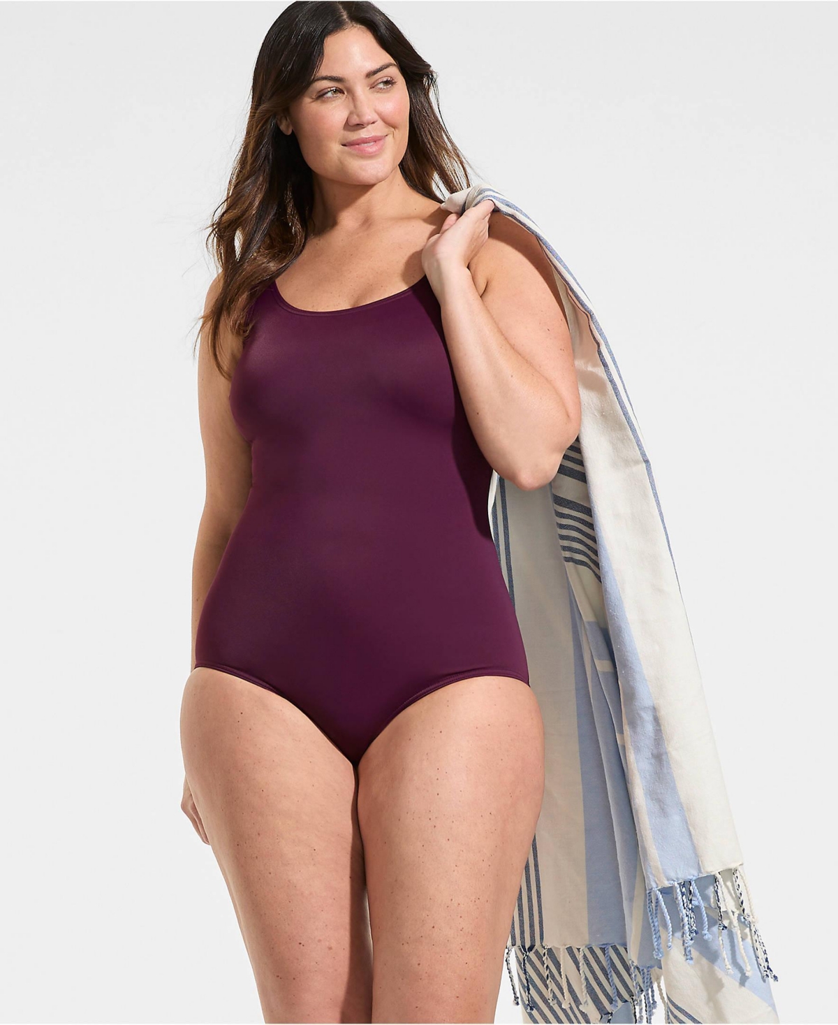 Lands' End Women's Dd-Cup Chlorine Resistant Soft Cup Tugless Sporty One Piece Swimsuit