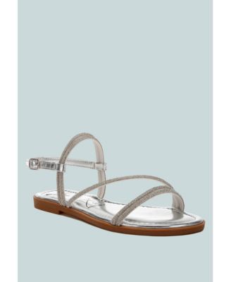 Womens Bawley Rhinestone Strappy Flat Sandals