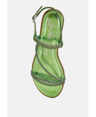 Womens Bawley Rhinestone Strappy Flat Sandals