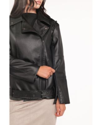 Women's Parsons Oversized Faux Leather Moto Jacket