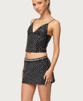 Women's Jenny Beaded Mesh Boned Top