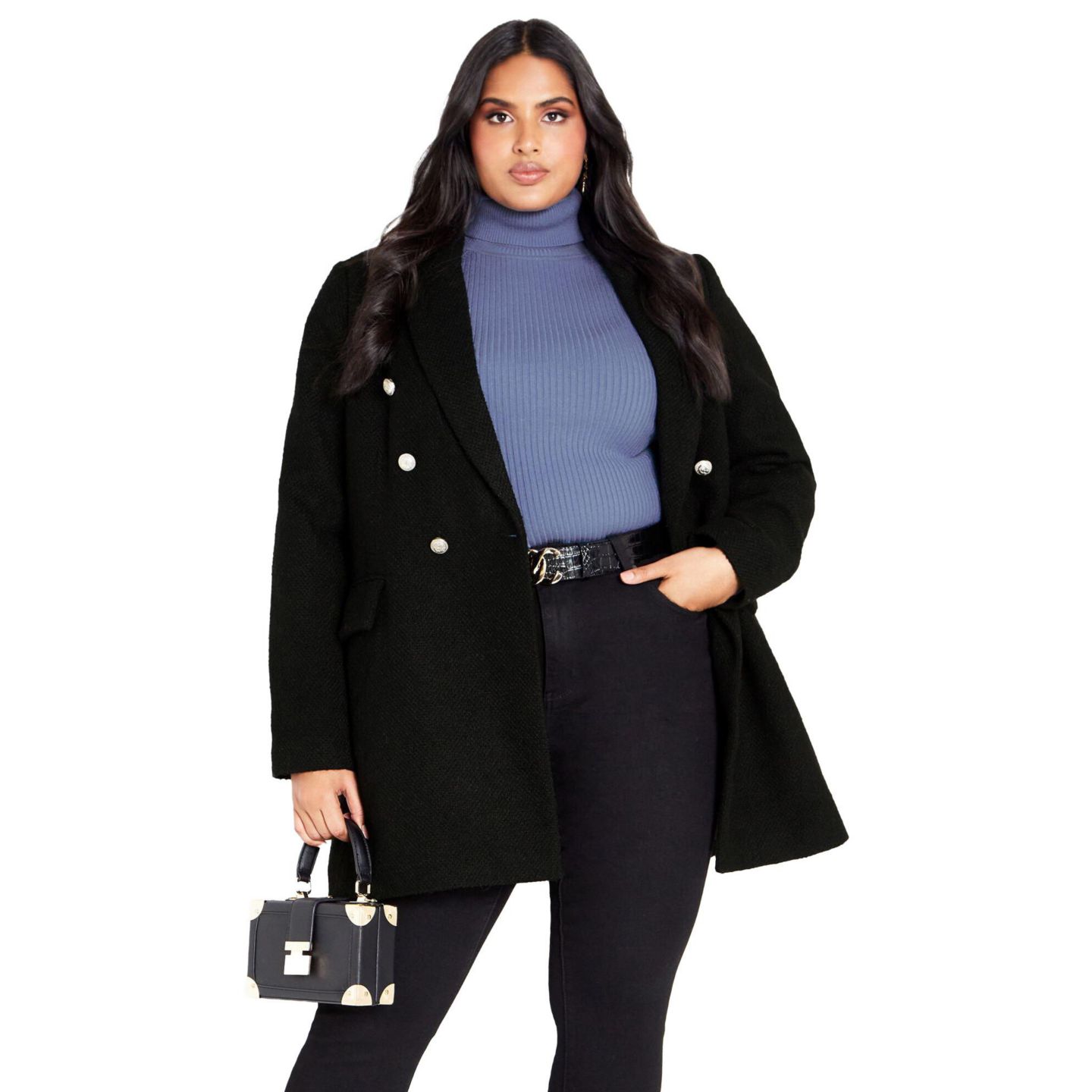 Женская куртка AVENUE Plus Size Renaissance, цвет: Чёрный — фото 1