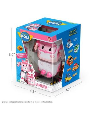 4" Transforming Robot Ambulance Car - Amber | Emergency Rescue Vehicle Action Figures | Kids Educational Pretend Play Toy