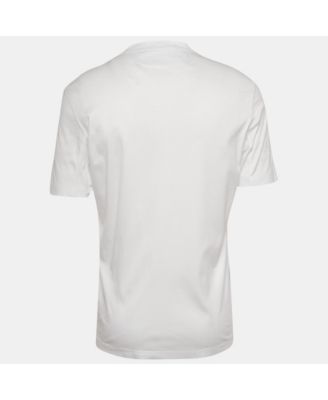 Men's White Cotton Jersey V Neck T-Shirt
