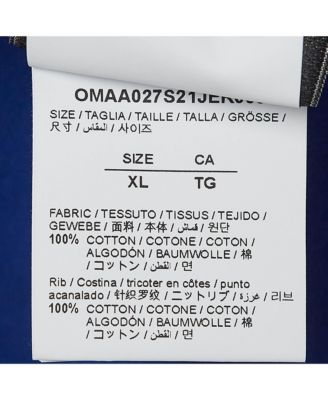 Men's Blue Logo Print Cotton T-Shirt