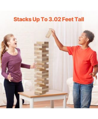 Wooden Tumbling Tower Game 54 Blocks Family Stacking Game