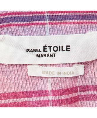 Women's Etoile Pink Plaid Cotton Puff Sleeve Bethany Shirt