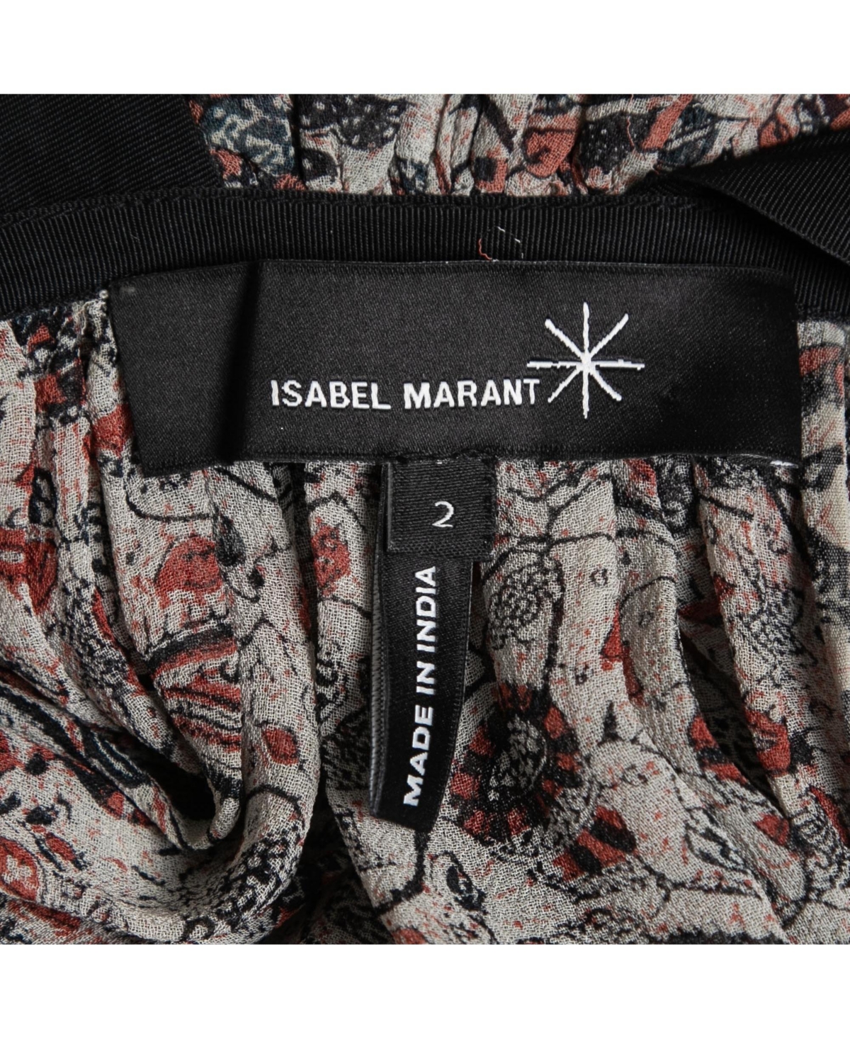 Pre-Owned Isabel Marant Women's Grey Printed Chiffon Silk Sleeveless Top