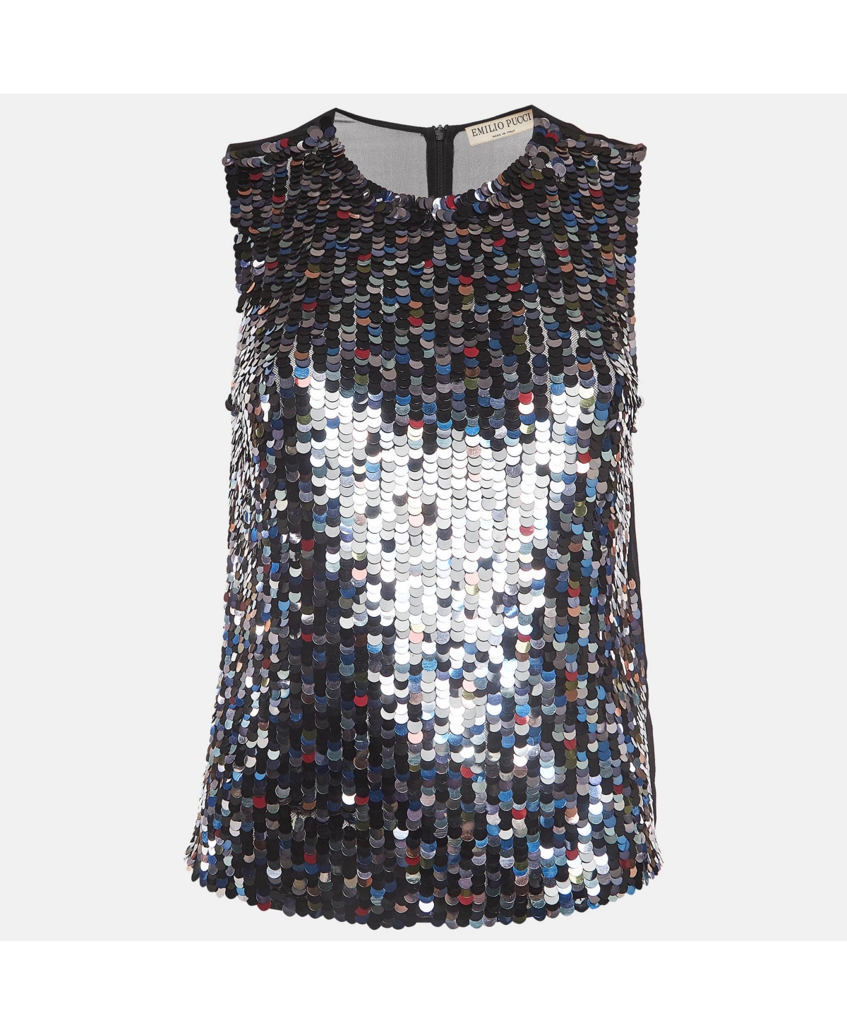 Pre-Owned Emilio Pucci Women's Sequin and Silk Sleeveless Top