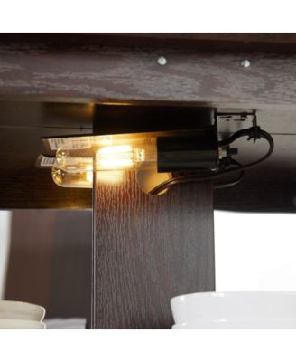 Glass Cabinet with Adjustable Glass Shelves 2 Doors and 1 drawer Cabinet Bulb Included