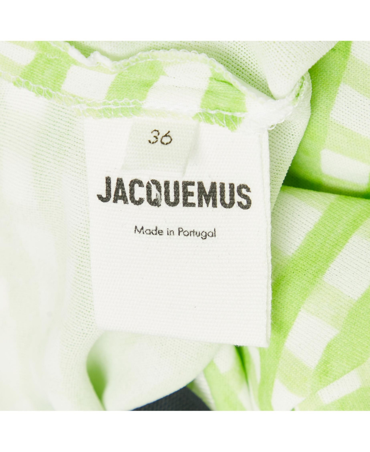 Pre-Owned Jacquemus Women's Green Checks Jersey Le Body Nodi Bodysuit