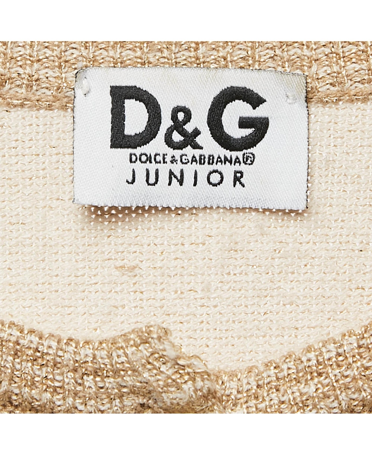 Pre-Owned Dolce & Gabbana Women's Pre-Owned D&g Junior Gold Lurex Knit Button Front Cardigan