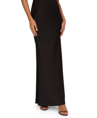 Women's Satin Cowl Neck Long Dress