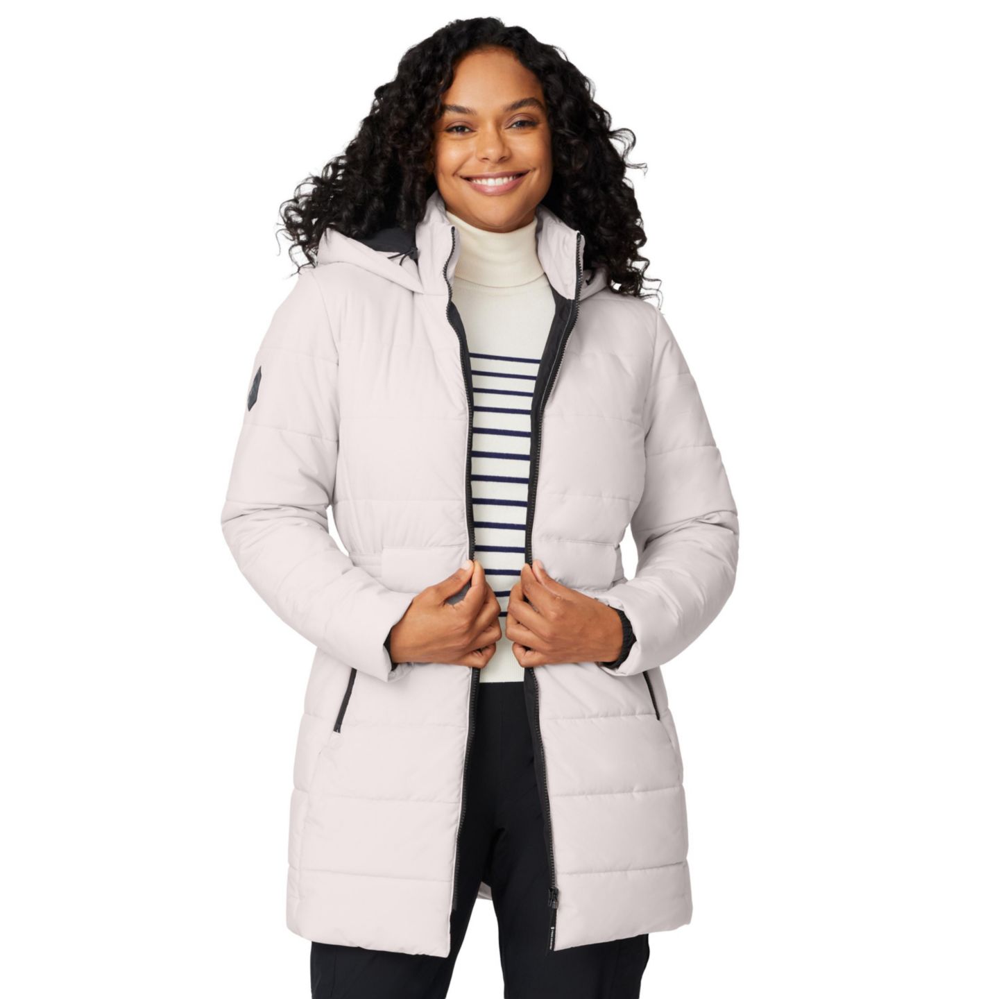 Женская куртка Free Country Cirrus Quilted Puffer Hooded, цвет: Берёзовый — фото 1
