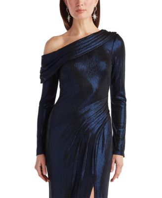 Women's Toryn Metallic Pleated Draped Gown.