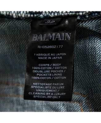 Men's Pre-Owned Balenciaga men Mcqueen Black Logo Embroidered Denim Shorts