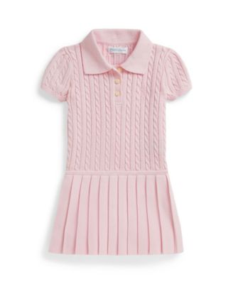 Baby Girls' Mini-Cable Polo Sweater Dress