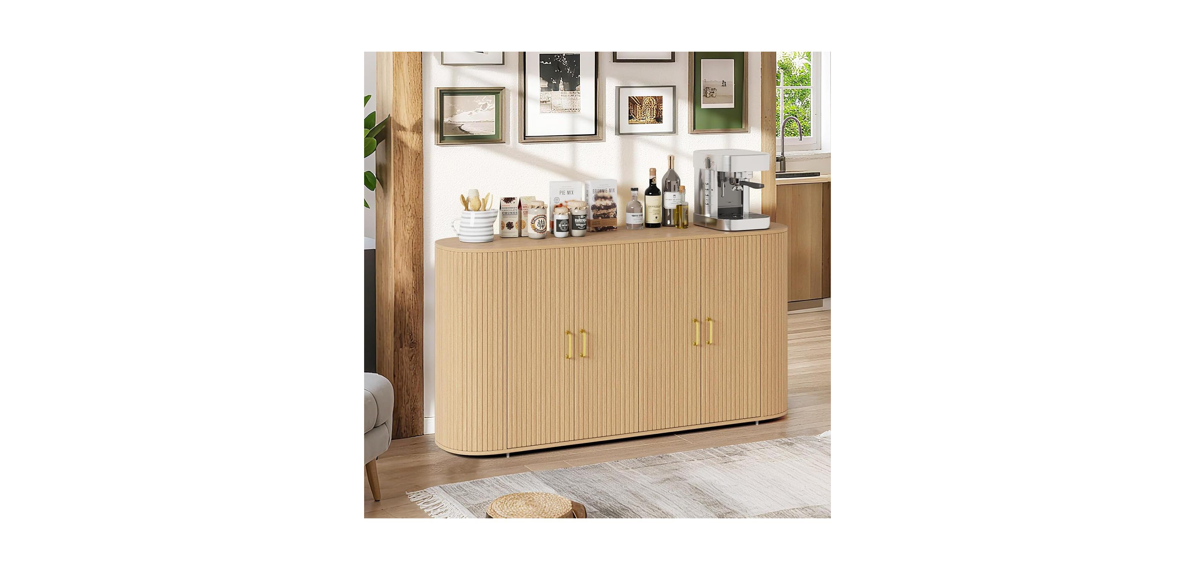 Gaomon 63" Sideboard Buffet Cabinet with Storage,Modern Wooden Sideboard,Media Console Cabinet for Dining Room, Living Room