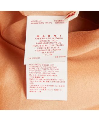 Women's Orange Crepe Pleated Sleeveless Short Dress