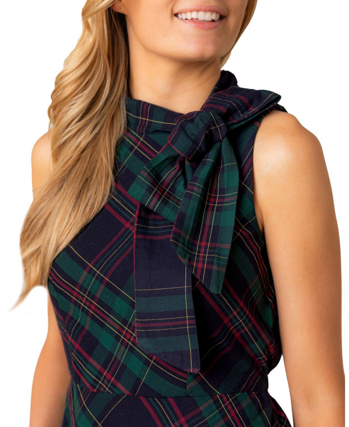 Hope & Henry Women's Organic Sleeveless Bow Neck Dress