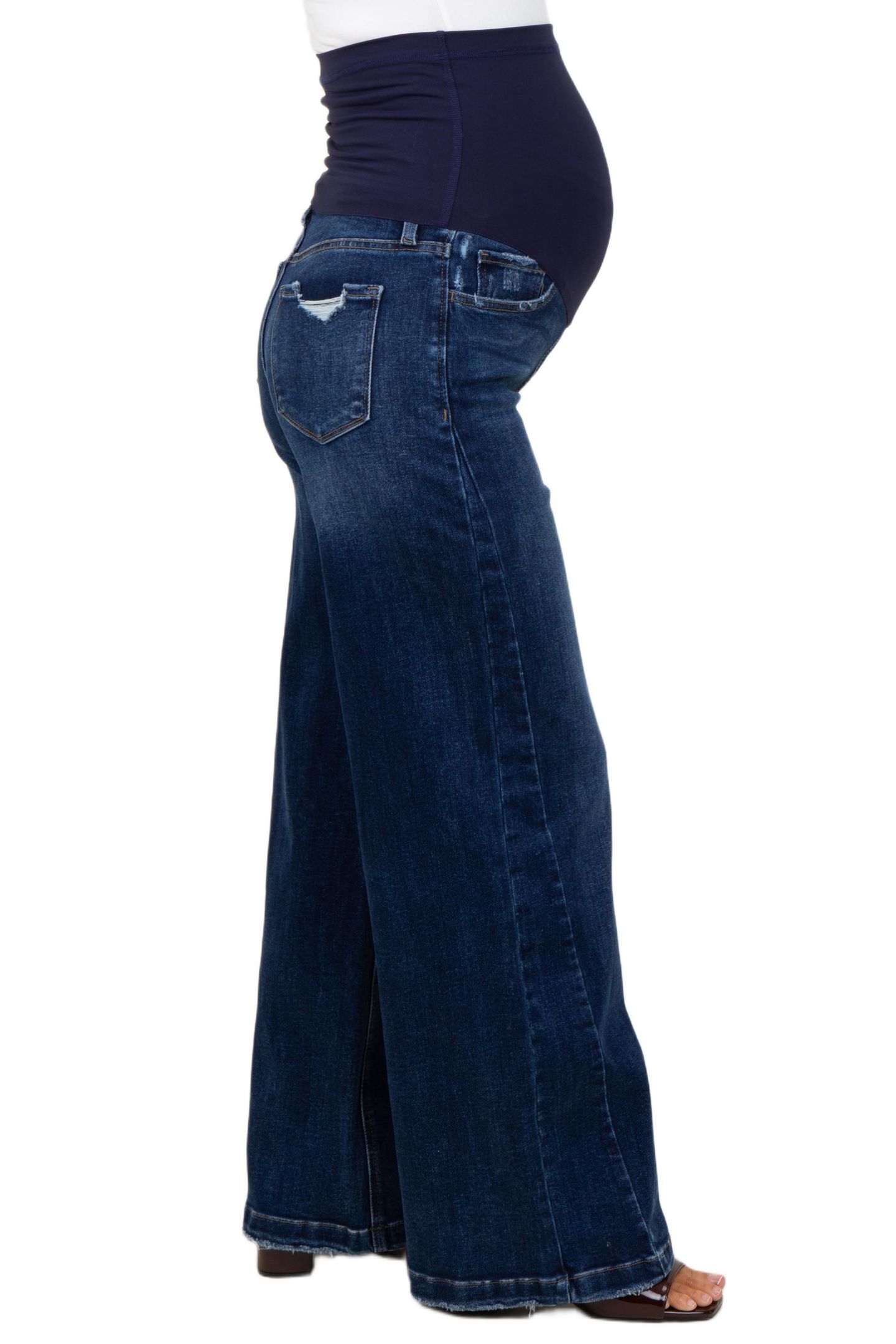 Женские джинсы Pinkblush Navy Baggy Wide Leg, цвет: Тёмно-синий — фото 3