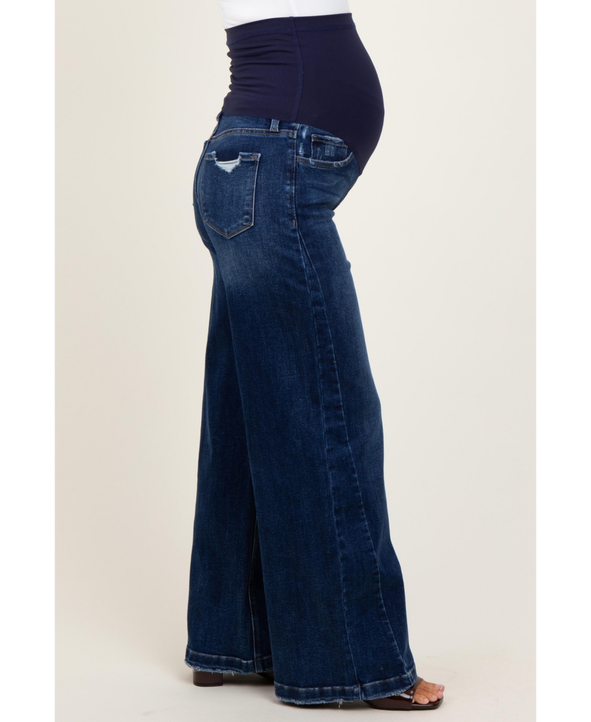 Pinkblush Maternity Navy Baggy Wide Leg Jeans