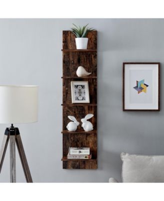 Five Tier Wide Column Wall Shelf