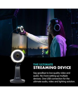 WebMic HD Pro All-in-One Webcam with Mic and Ring Light in Silver