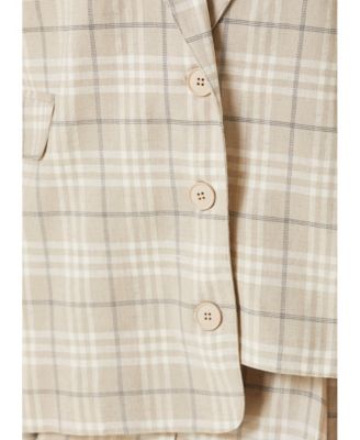 Women's Linen-Blend Checked Free Heaven Blazer