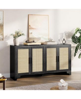4-Door Boho Sideboard Buffet Cabinet