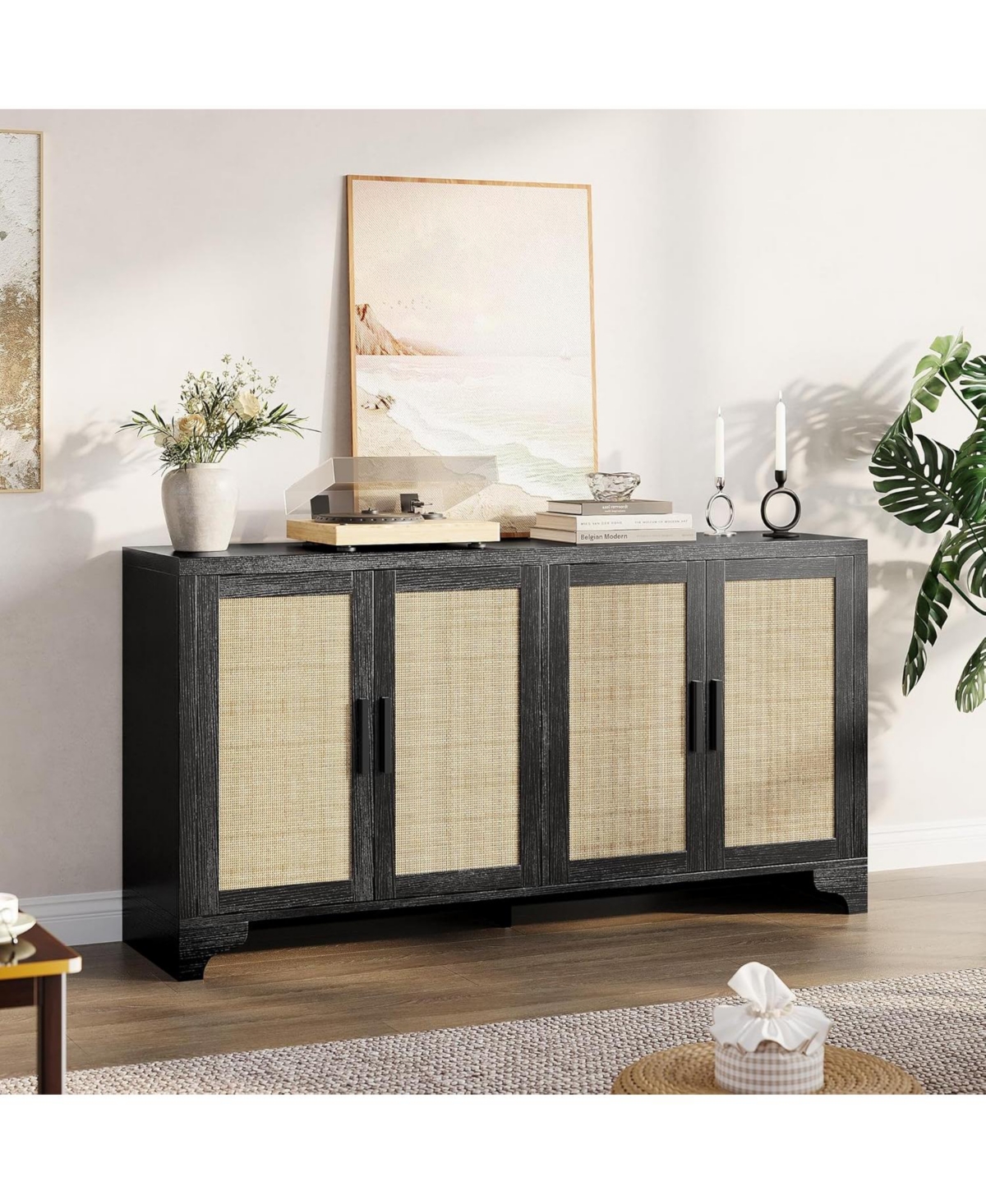 Gaomon 4-Door Boho Sideboard Buffet Cabinet