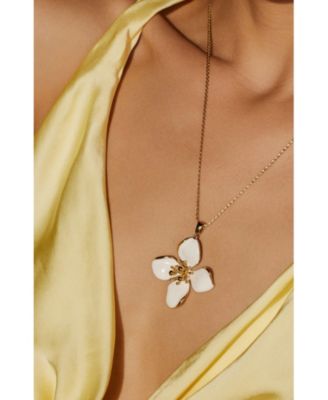Large Iris Blossom Pendant Neckalce