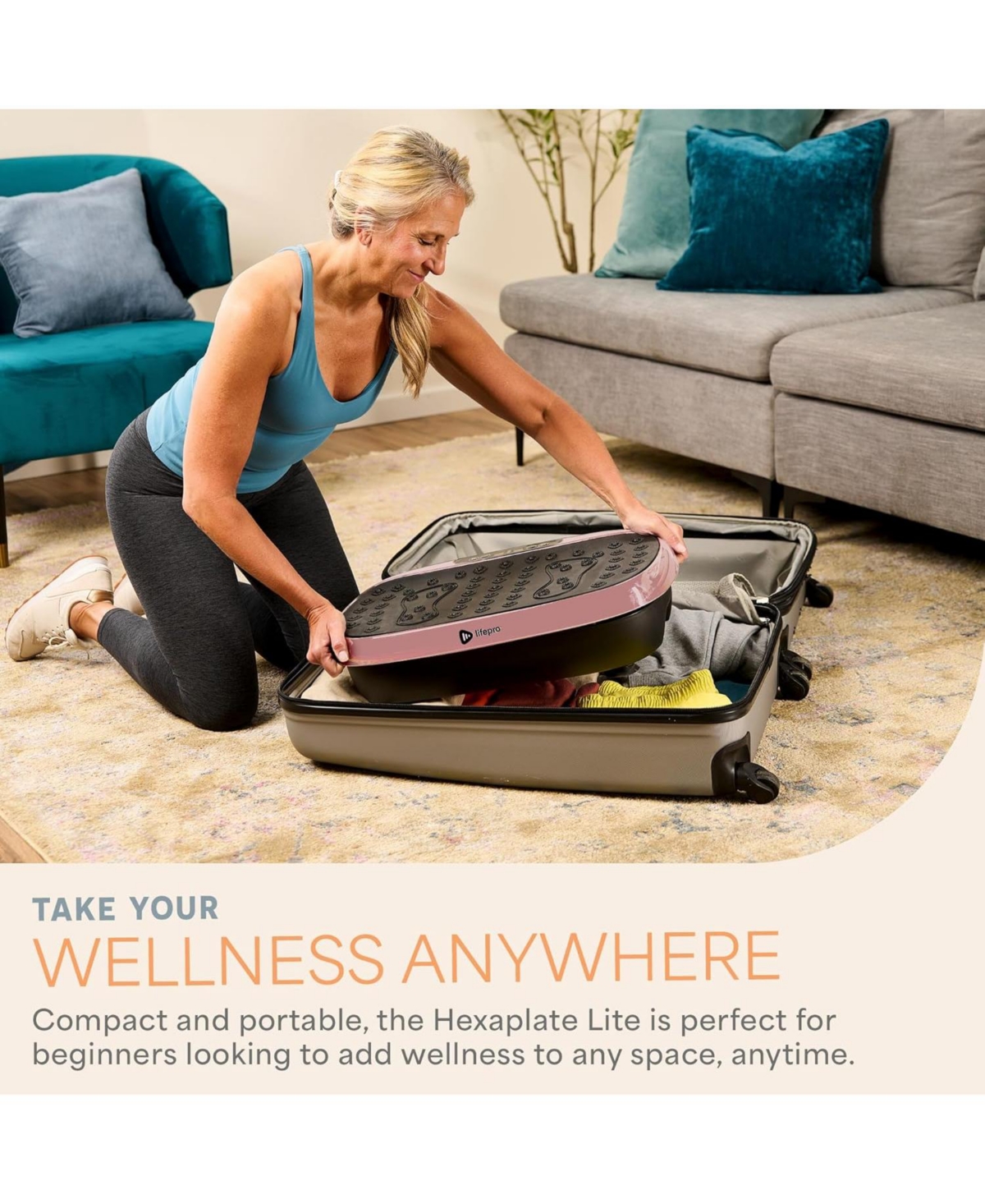 LifePro Compact Vibration Plate Exercise Machine, Mini Full Body Vibration Platform for Lymphatic Drainage & Pain Relief